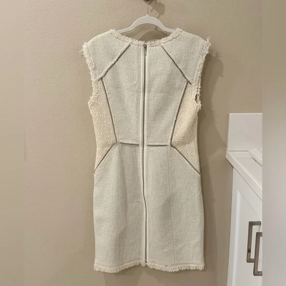 Rebecca Taylor Ivory Fringe Tweed Mini Dress - Picture 3 of 4